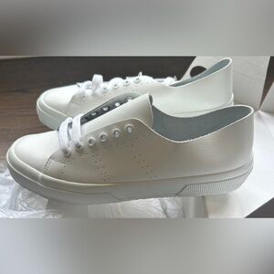 NWT Superga White Leather Sneakers Size 7.5
